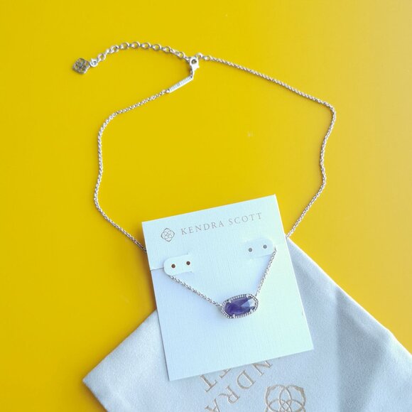 Kendra Scott Elisa Silver Amethyst Necklace - Picture 3 of 3